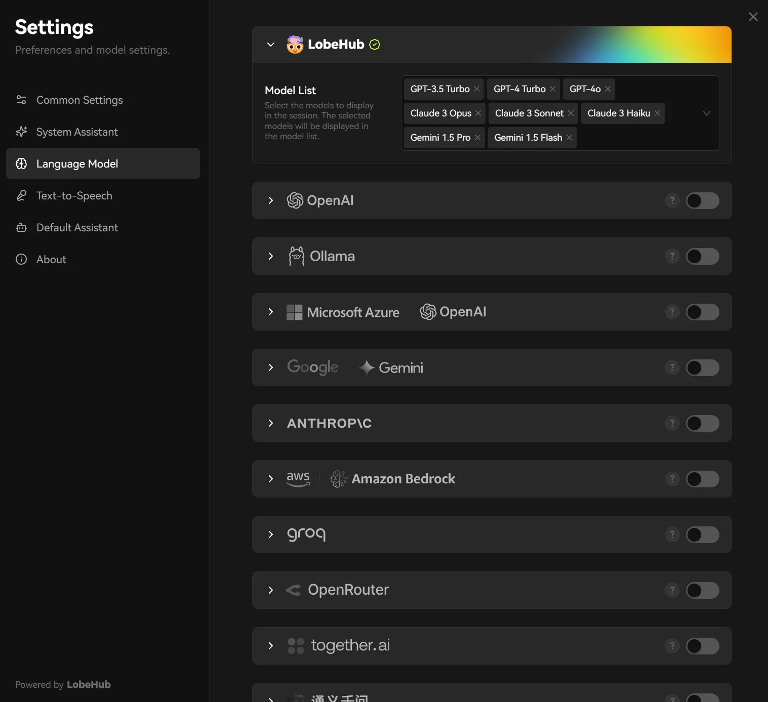 Configure LobeHub