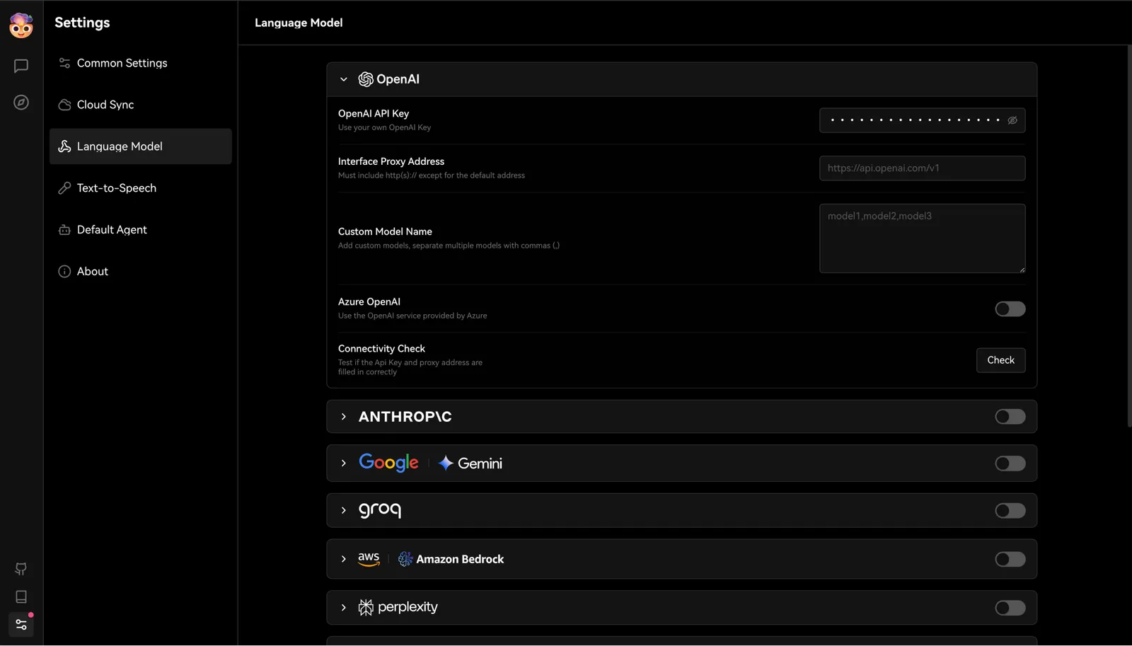 Enter OpenAI API Key in LobeChat