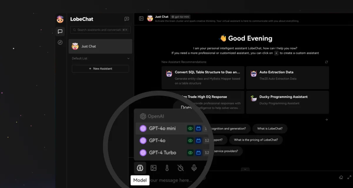 LobeChat Fully Enters the GPT-4 Era: GPT-4o Mini Officially Launched