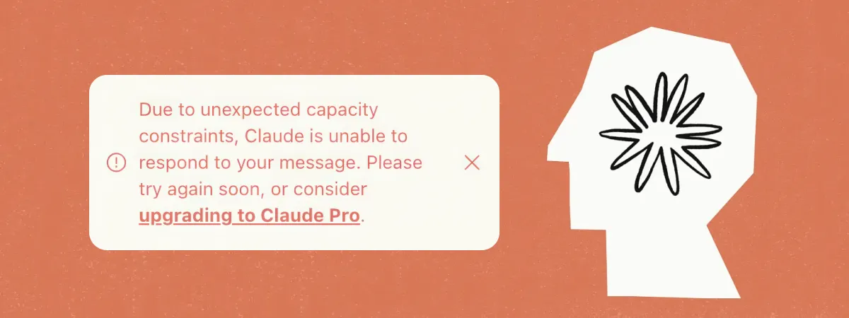Aufgrund unerwarteter Kapazitätsbeschränkungen kann Claude nicht auf Ihre Nachricht antworten