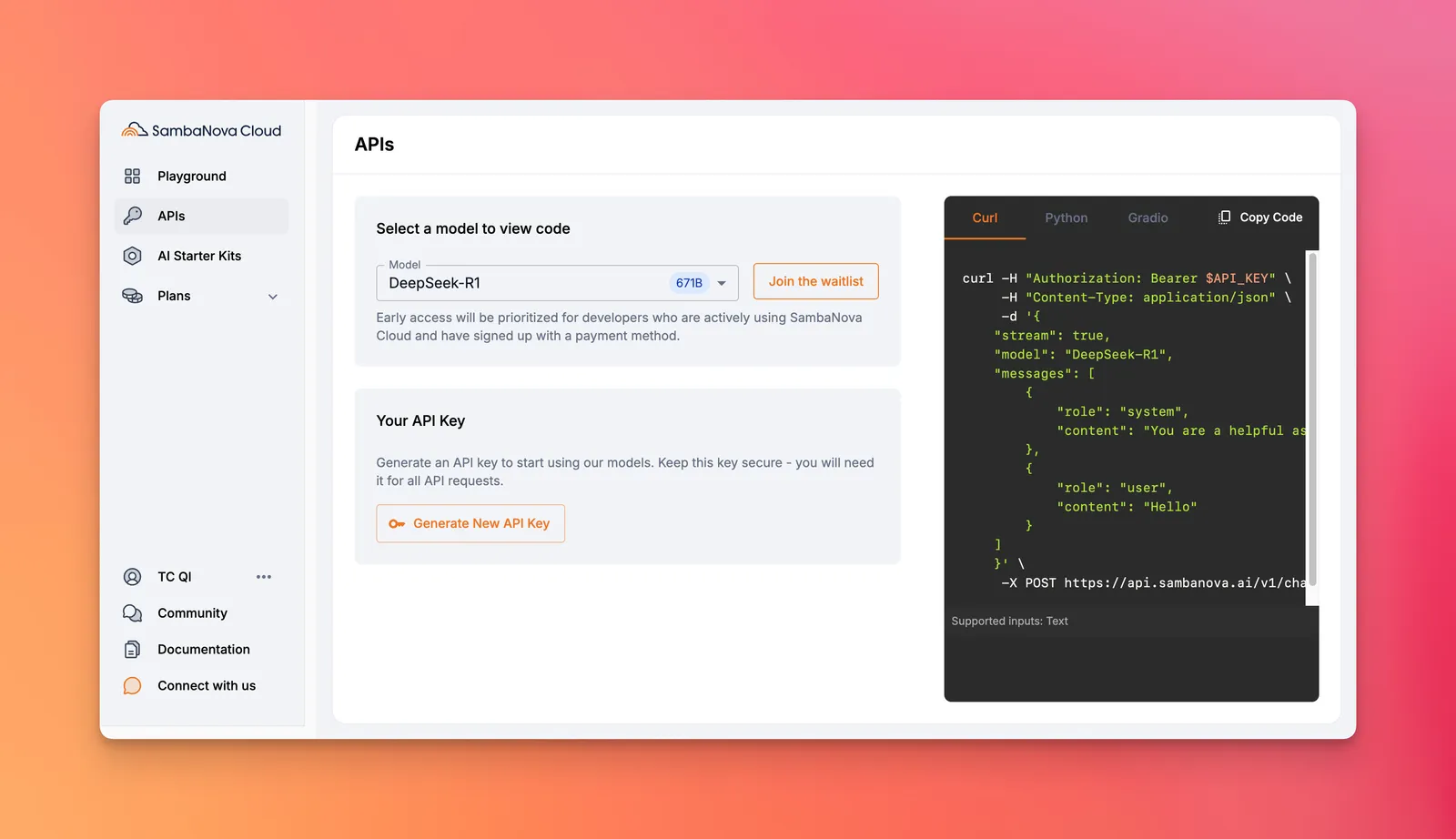 Using the SambaNova API Key in LobeH... · LobeHub