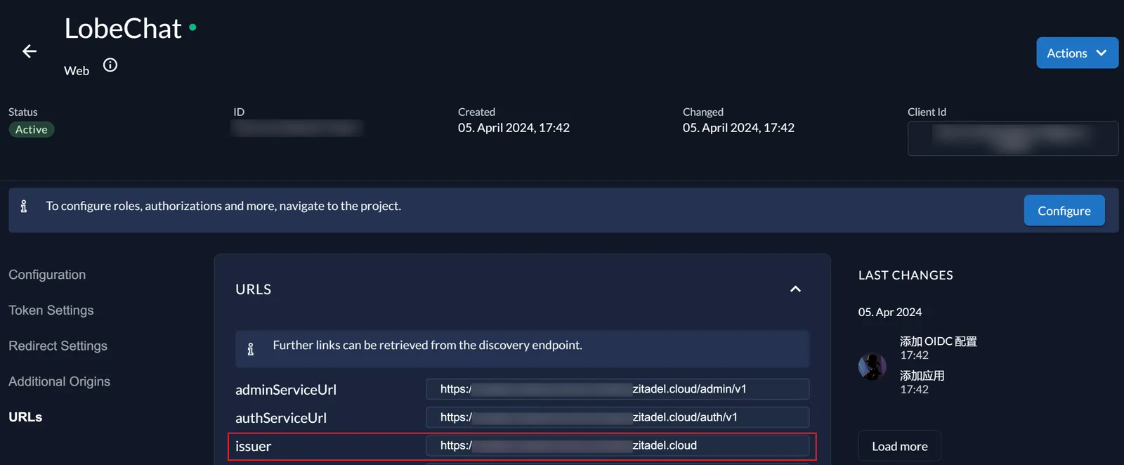 Configure ZITADEL Authentication Ser... · LobeHub